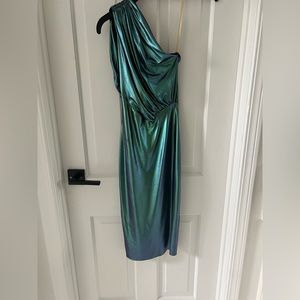 Rick Owens Lilies Iris Metallic One-Shoulder Dress - NWT!